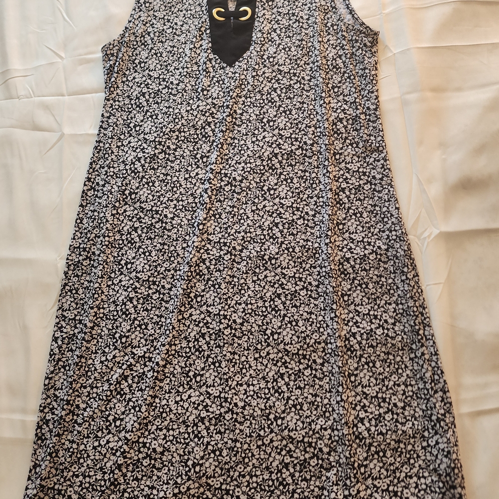 Floral Black and White Dress